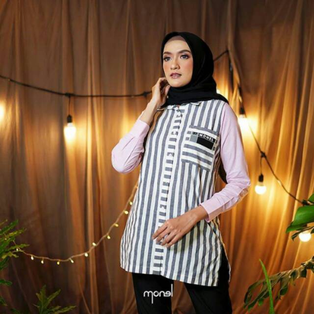 Riley top / monel top / monel / atasan monel / kemeja monel