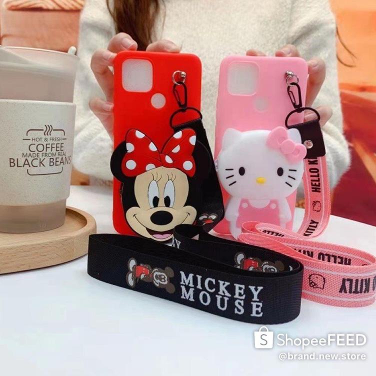XIAOMI/REDMI 9T/NOTE 7/NOTE 7 PRO/9C/9A/S2/GO/SOFT CASE KARAKTER/ BONEKA DISNEY DOMPET KOIN/COIN + G