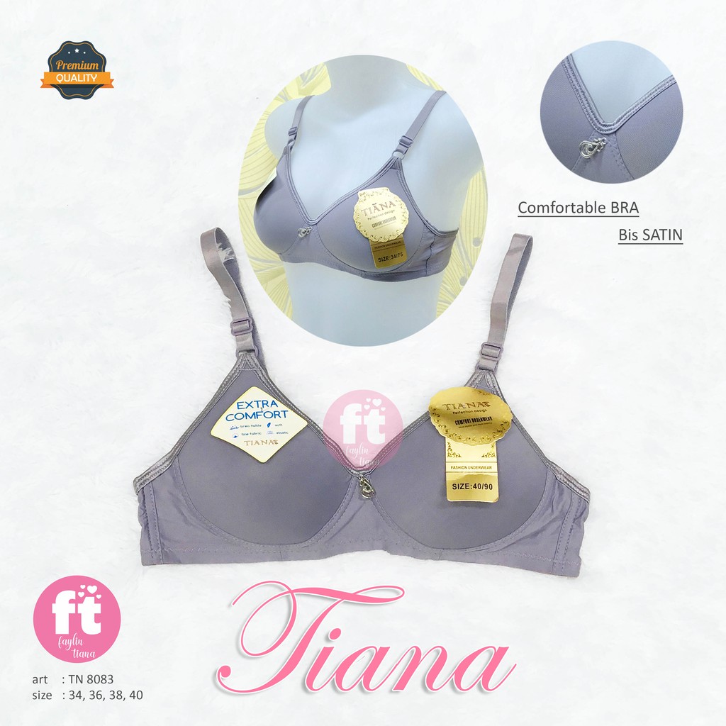 TIANA | BRA Polos Cup B TANPA KAWAT / BH Cup B Polos / Kombinasi Satin / art TN 8083