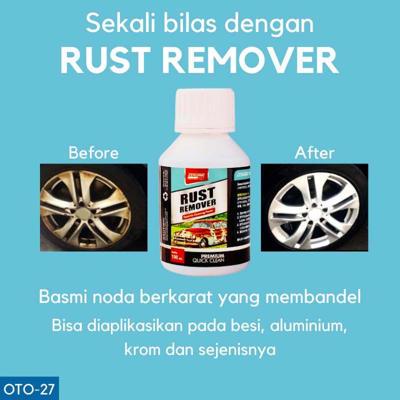 Pembersih kerak pada mesin noda bandel kendaraan mobil zerone rust remover 100ml