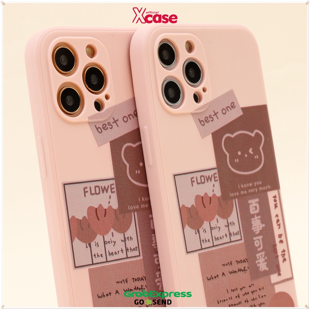 Beary Pink Soft Case Lens Cover for iPhone 6 7 8 6+ 7+ 8+ SE 11 12 Mini Pro Max