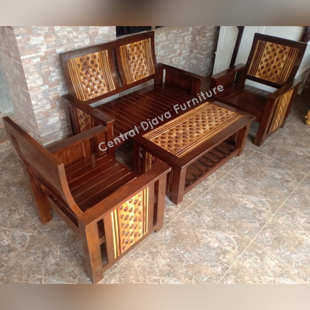kursi & meja tamu minimalis kayu jati minimalis ukir mebel jepara