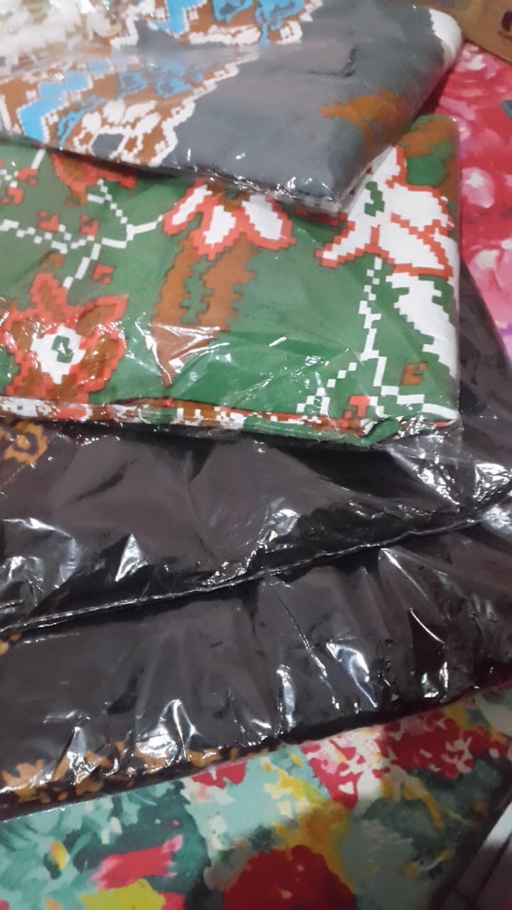 Kaftan Gamis Harian Dan Kondangan Cap Batik Mix Polos Hitam