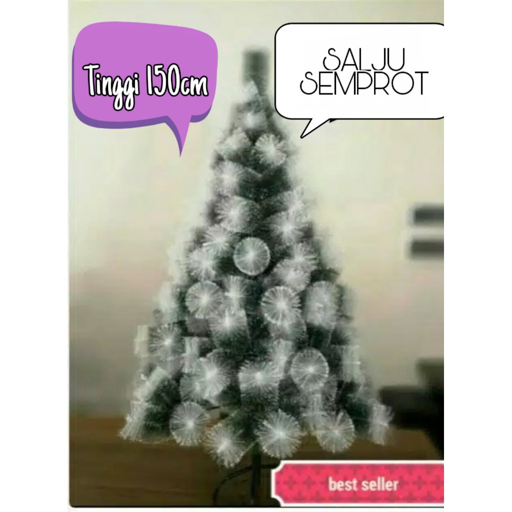 Pohon natal salju tebal semprot 150cm