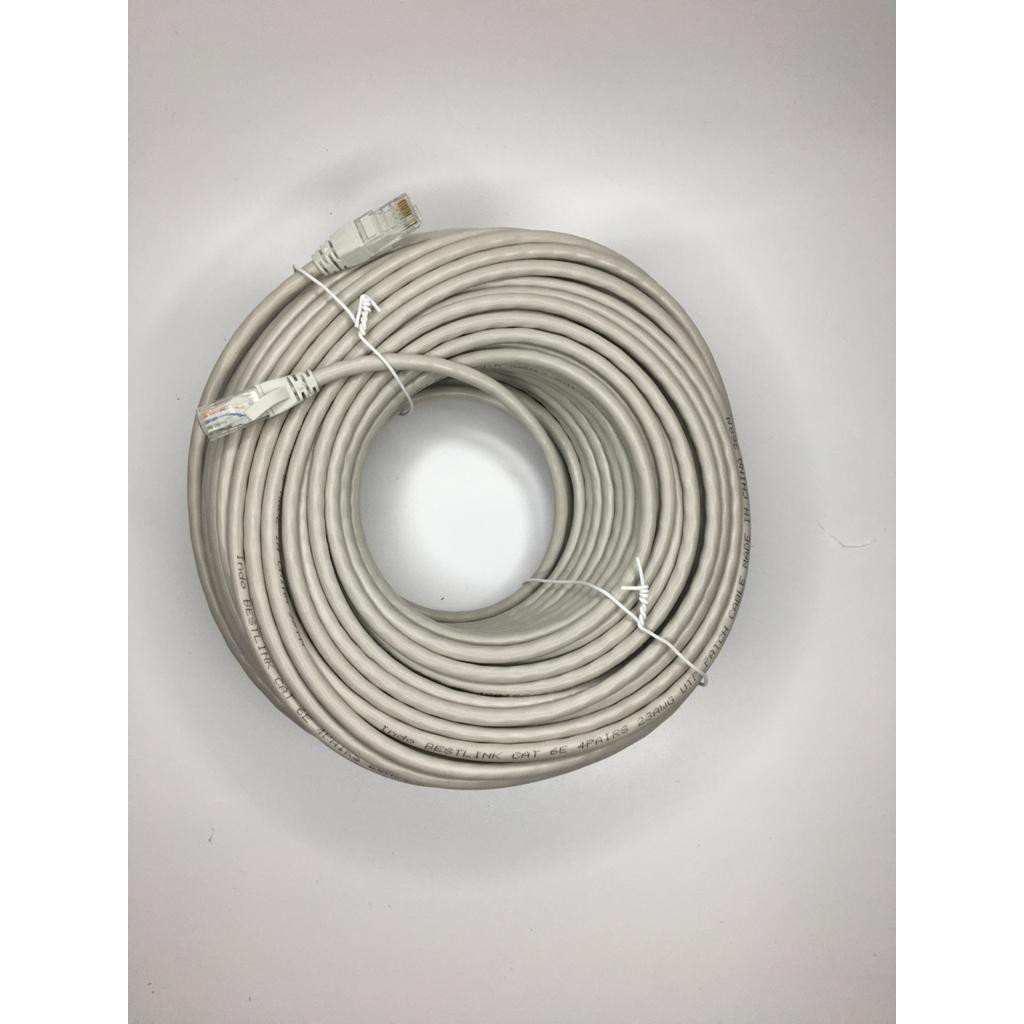 50m Kabel LAN Cat6 Good Quality / Patchcord Cat 6 rj45 Straight Pabrikan siap pakai 50 Meter