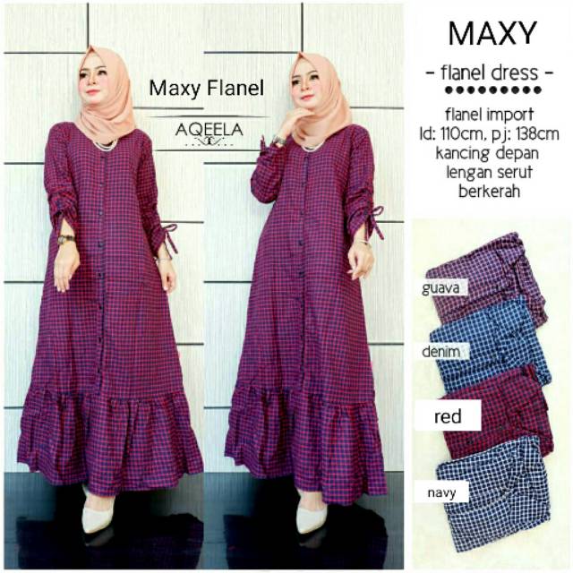 Gamis rampel flanel / maxy flanel
