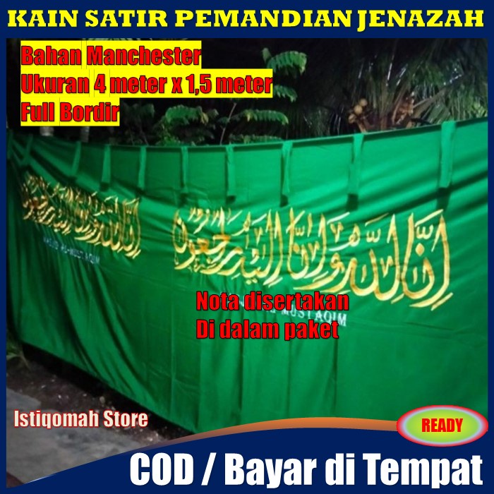 PROMO PAKET KOMPLIT - 1 Kain Tutup Keranda Jenazah, 1 Kain Satir, 1 Kain Payung, 1 Bendera  Kematian TERLARIS TERMURAH - 1 Set Kain Penutup Keranda Mayat Perlengkapan Jenazah Komplit Lebih Hemat