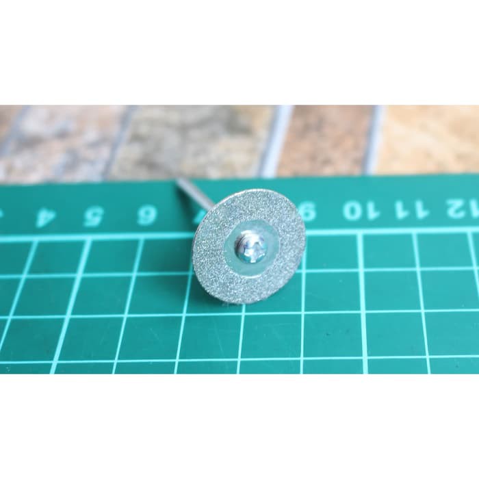 1 Set Mata Gerinda Model Diamond 20mm Dengan As/mandrel Nya