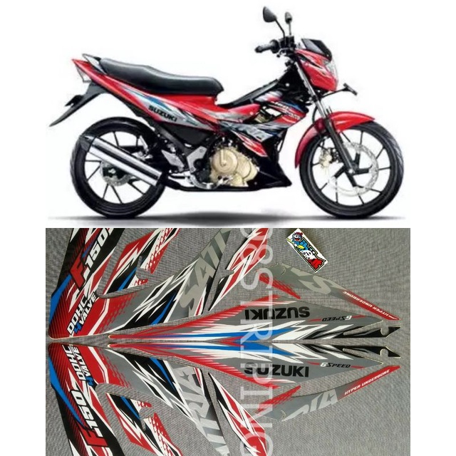 STIKER STRIPING LIS STANDAR ORI SATRIA F FU 150 MERAH TAHUN 2013 FL