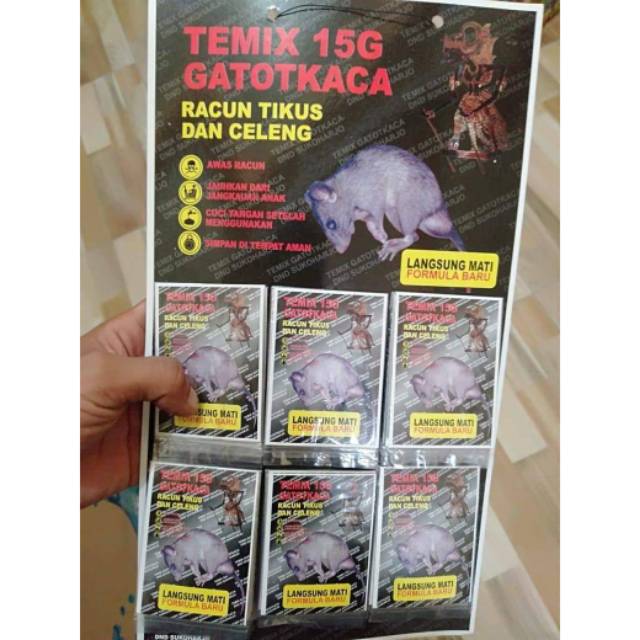 Racun Tikus &amp; Babi Hutan TEMIX Renteng GATOTKACA 15G (isi 24pcs)