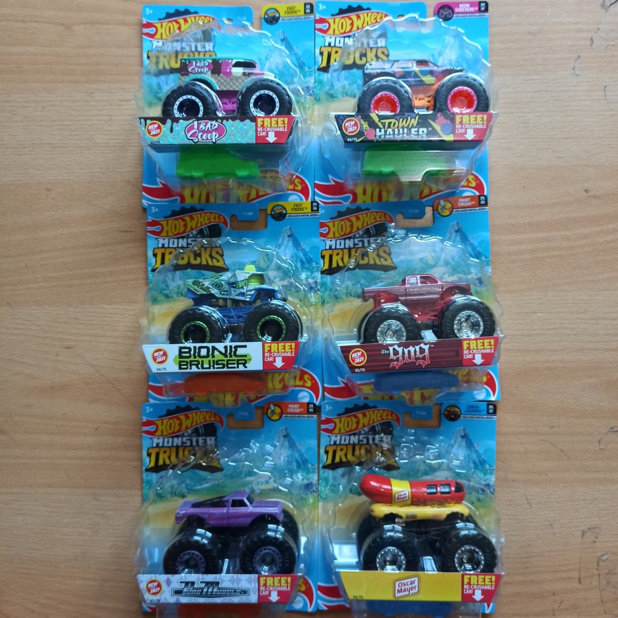 hot wheels monster trucks die cast skala 1:64