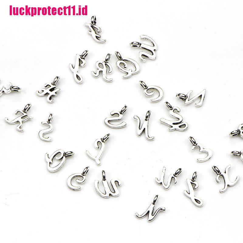 (LUCK) 52pcs / Set Liontin Silver Tibet Bentuk 26 Huruf A-Z Untuk Perhiasan