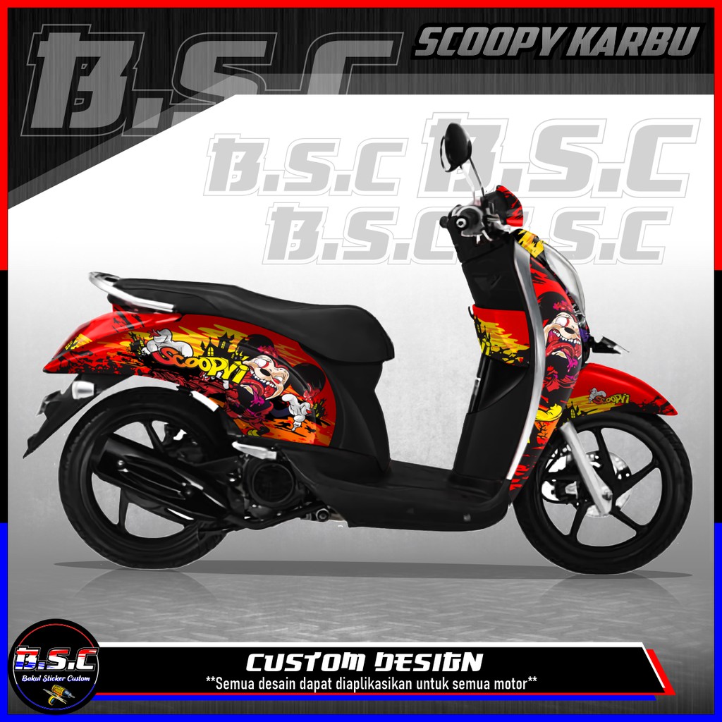 Sticker Decal FULL BODY Scoopy Karbu Scoopy Old Motif Mickey Zombie