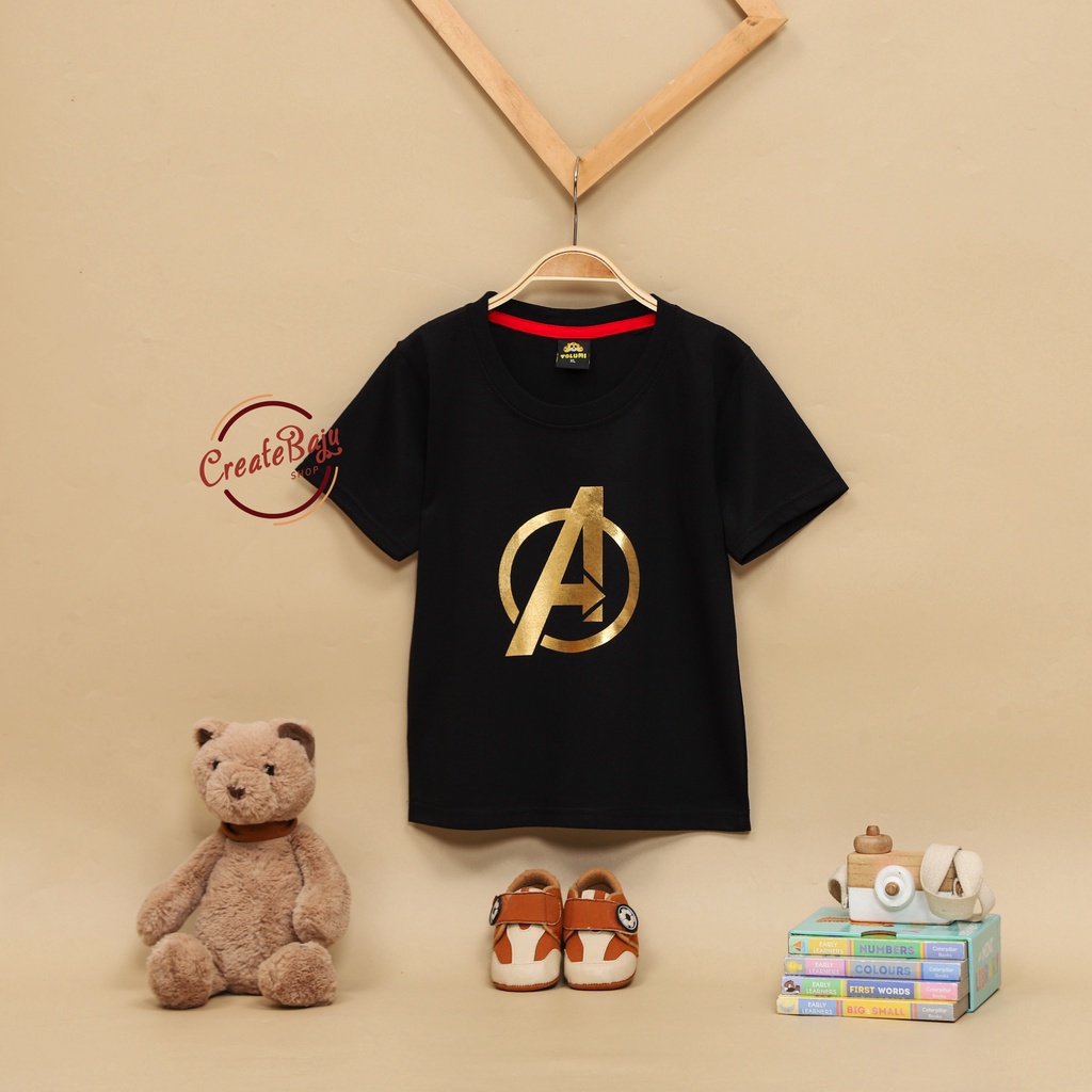 BAJU ATASAN ANAK LAKI SUPERHERO GOLD 1-7 TAHUN KAOS ANAK LAKI SUPERHERO MURAH