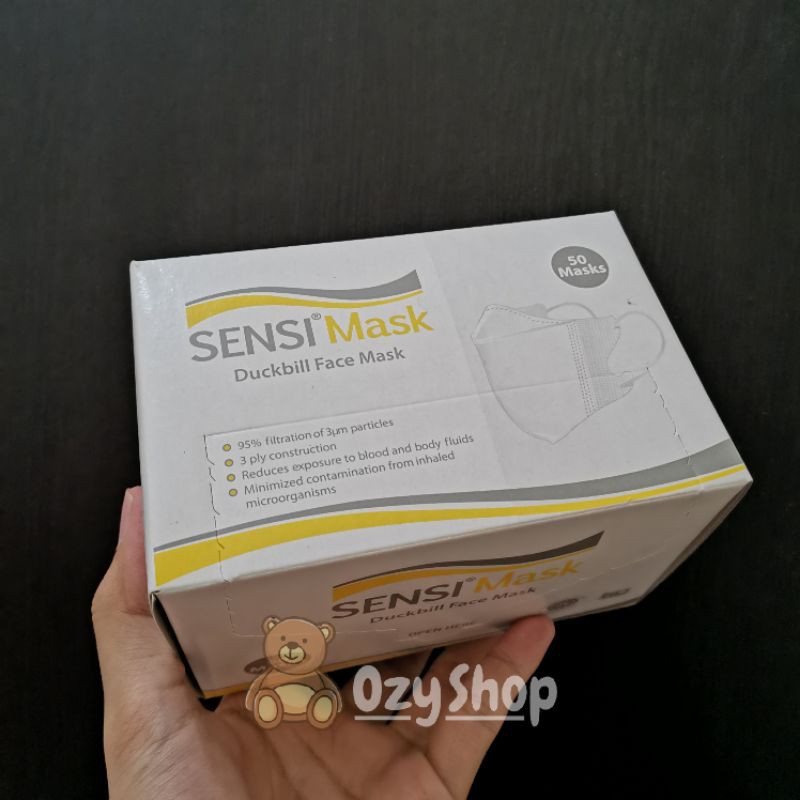 Masker duckbill embos logo sensi 1box isi 50
