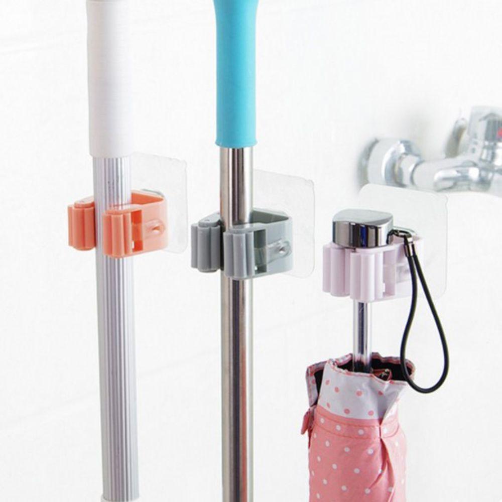 [Elegan] Mop Holder Perekat Kuat Punch Free Rumah Tangga Mulus Laundry Room Organizer Mop Clip