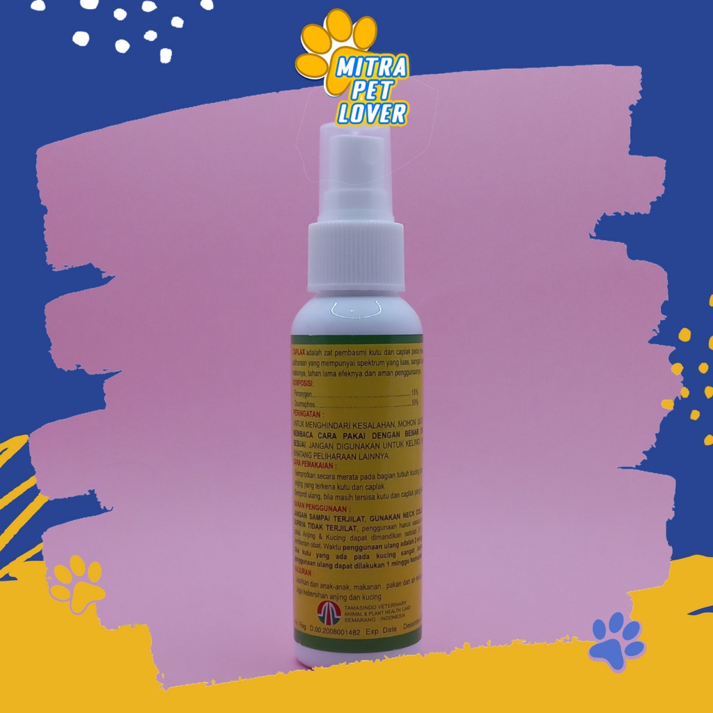 OBAT ANTI KUTU CAPLAK ANJING &amp; KUCING - CAPLAX SPRAY 120 ML - SEMPROT ANTI FLEA &amp; TICK BASMI CAPLAX FOR DOG &amp; CAT - MURAH GARANSI KUALITAS ASLI ORIGINAL - PET ANIMAL HEALTHCARE VETERINARY TAMASINDO KESEHATAN &amp; VITAMIN TERNAK HEWAN PELIHARAAN MITRAPETLOVER