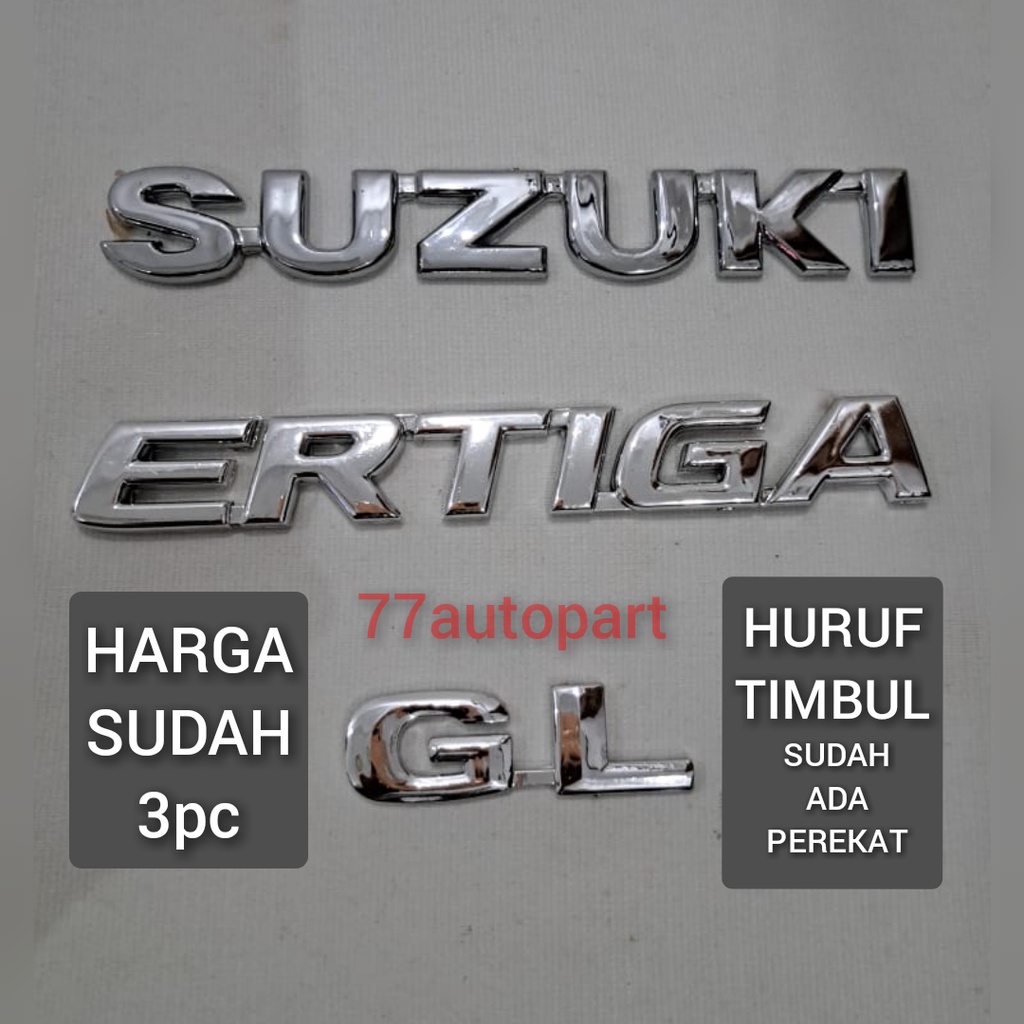 emblem logo mobil suzuki ertiga 3pc type gx atau type gl