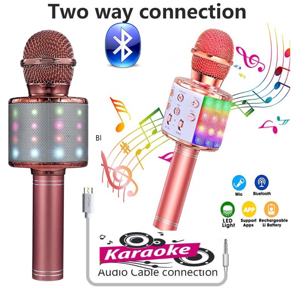 Mic Bluetooth Karaoke WS-868L Smule Wireless Karoke Microphone Karaoke Mikrofon 868L High Quality