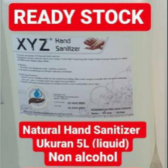 Hand Sanitizer XYZ Antiseptic Tea Tree Oil Non alcohol 5L