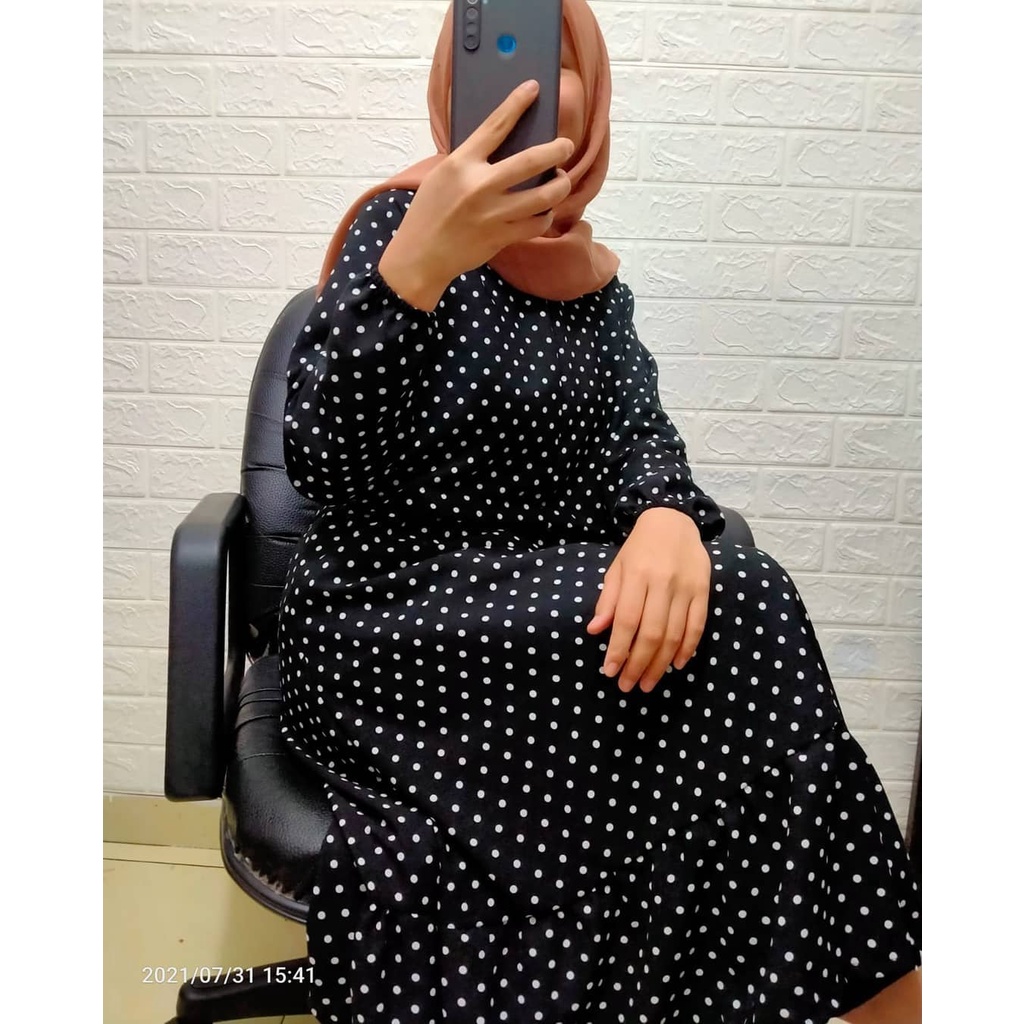 Polka Tunik Baju Atasan Wanita Model Terkini 2021 Tunik Wanita Import Bahan Monalisa Premium Motif P