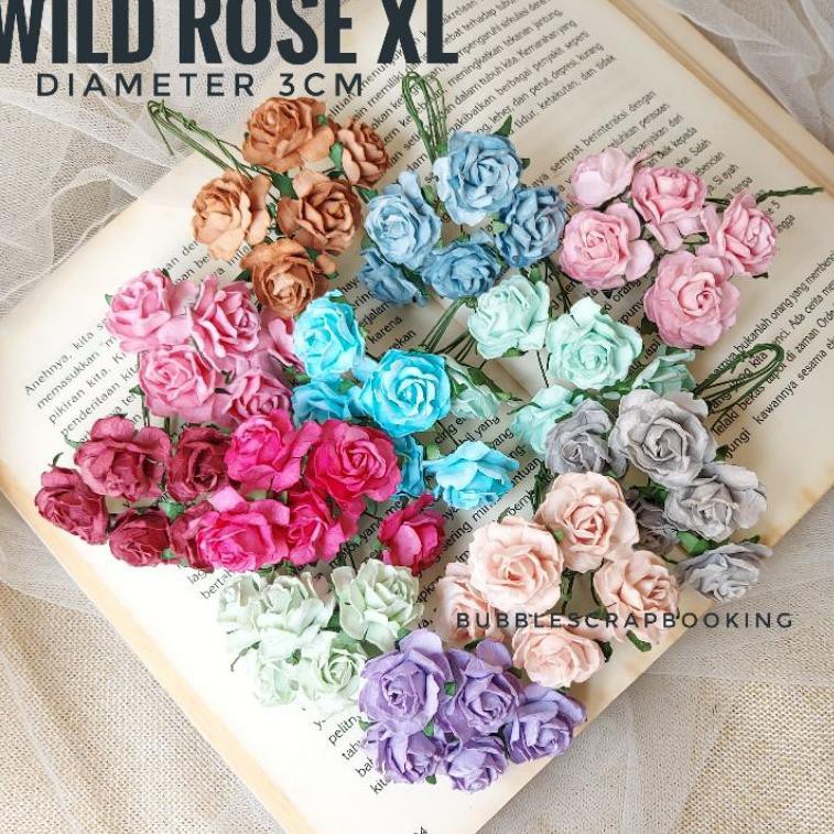 

HARGA GROSIR >> bunga kertas bahan mahar wild rose xl 3cm
