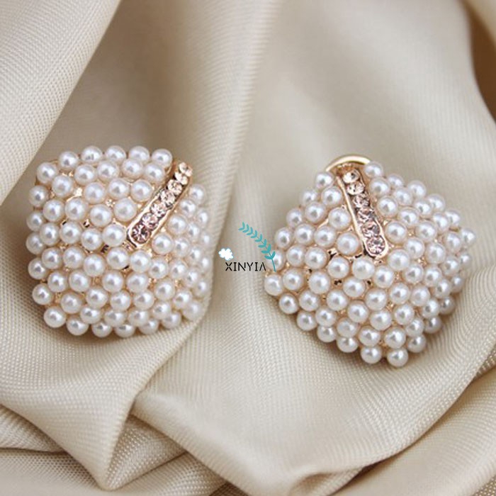 Korea Fashion Anting Wanita Stud Earrings Pearl Belah 