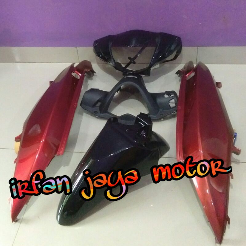 Cover body Satu paket honda Spacy fi Spacy karbu hitam merah