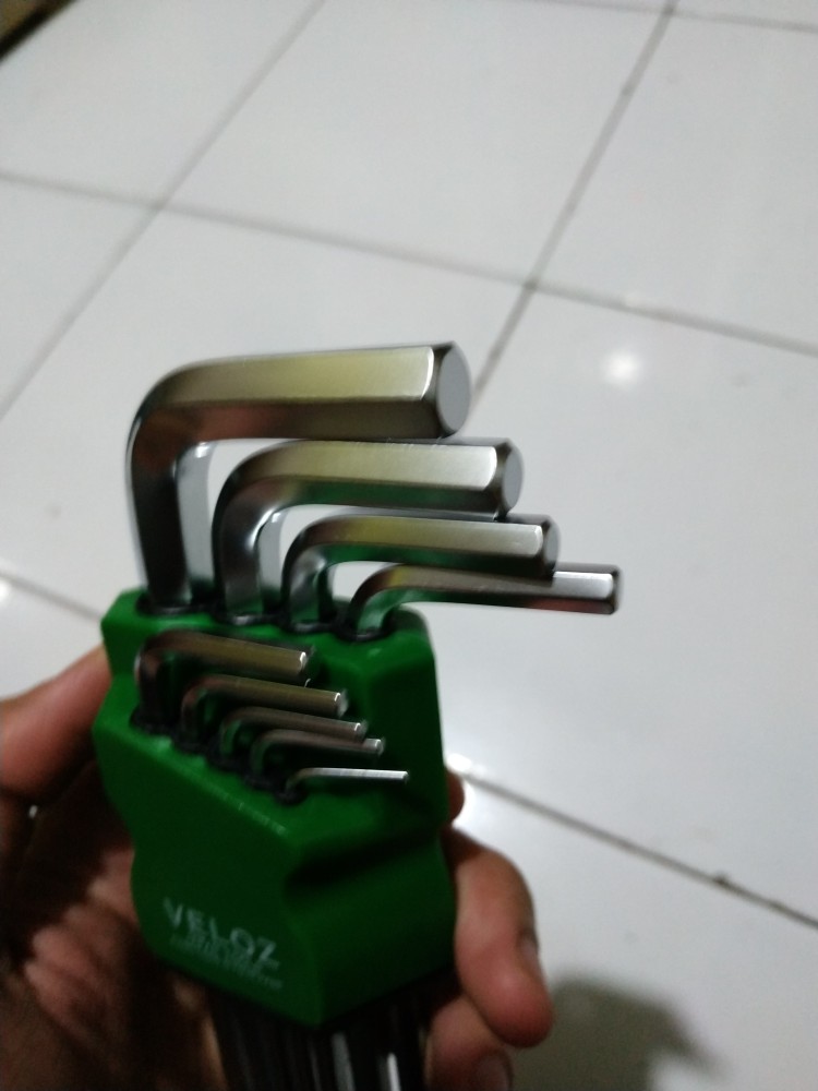 Veloz 9 Pcs Kunci L Panjang Kombinasi Hex - Star Vanadium Chrome
