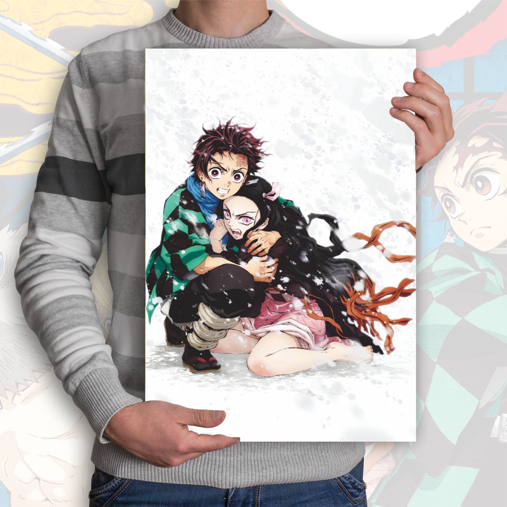 Poster Anime Kimetsu no Yaiba Demon Slayer Nezuko Tanjiro Zenitsu Giyuu Tomioka Inosuke - Size A3+-2 KnY