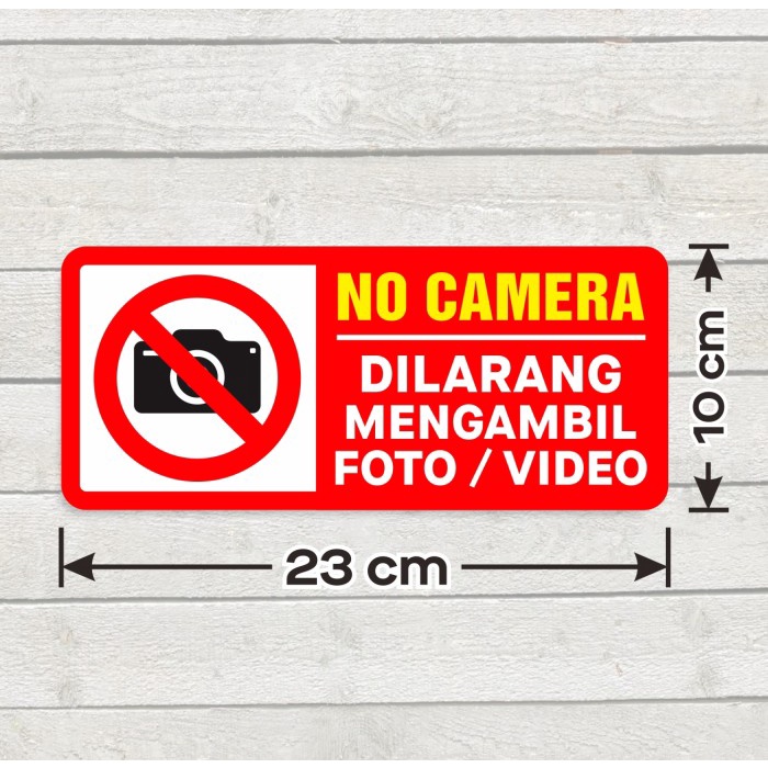 

Sticker Marka Sign Stiker Kaca Dinding Vinyl No Camera Dilarang Mengambil Foto dan Video