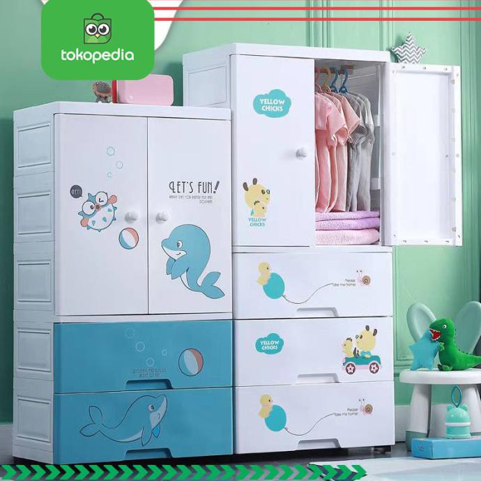Lemari Pakaian/Lemari Plastik C14 Lemari Anak Storage Box Lemari Laci Pillowg