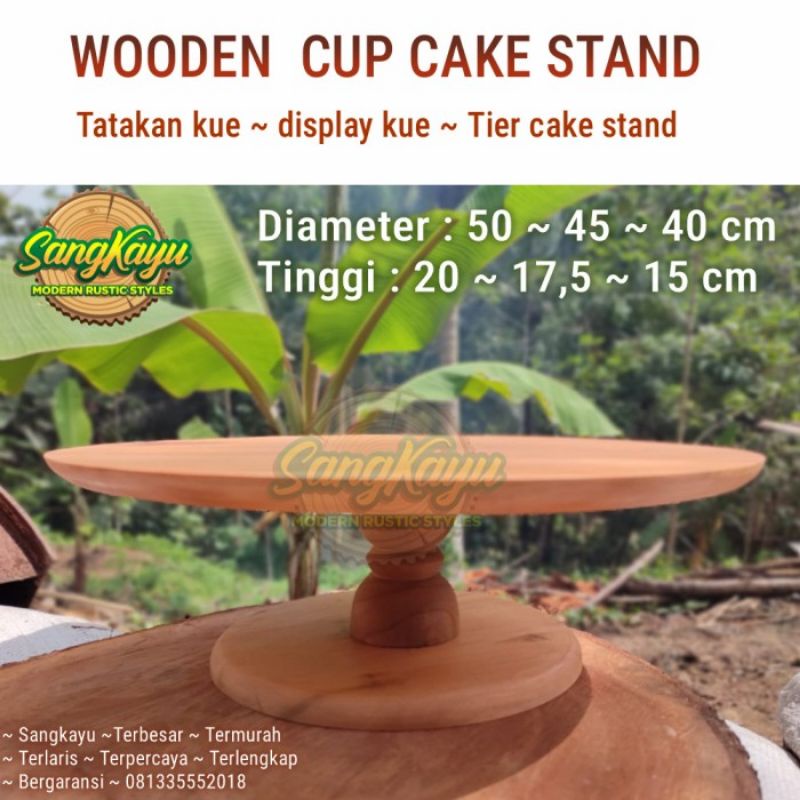 Rak kue cup cake stand wooden tier cake stand kayu tatakan kue kayu