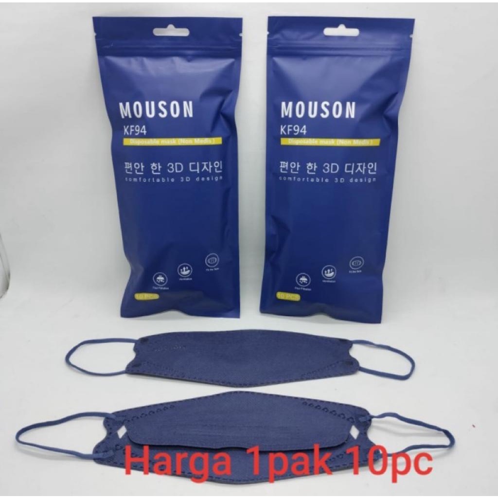 Masker Mouson KF94 Hitam Putih Abu Biru Merah Edisi VALENTINE LOVE Murah Banget