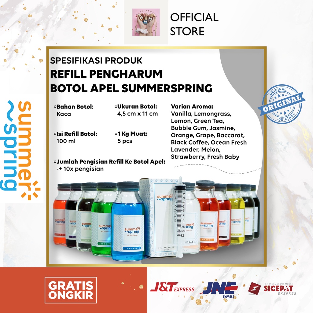 Summer Spring Parfum Mobil Pengharum Ruangan Pewangi Kamar Tidur Harum Summer Spring | Refill Pengha