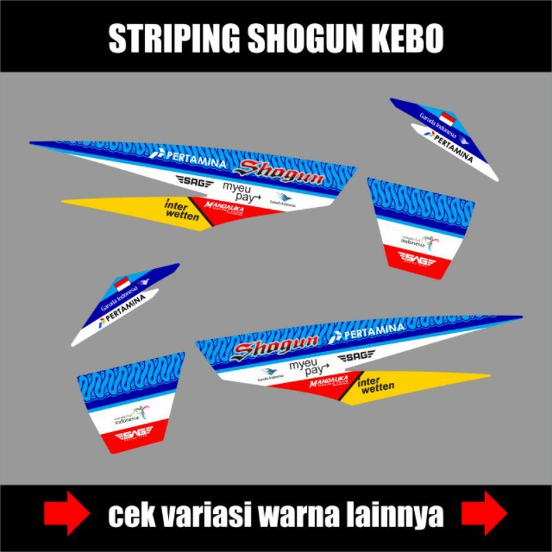 STRIPING SHOGUN KEBO 110-STICKER VARIASI LIST BODY SUZUKI SHOGUN KEBO MANDALIKA