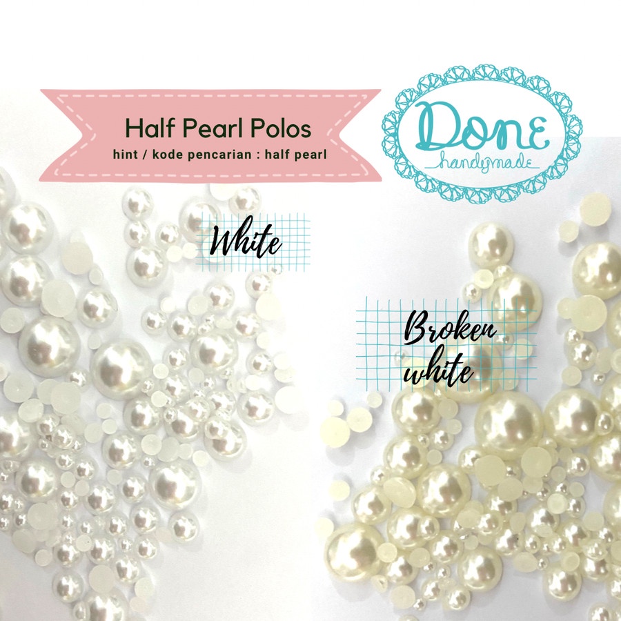 Half pearl payet fashion hiasan craft mutiara belah wedding decor