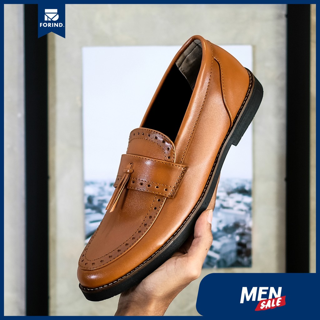 Pietra Brown | Sepatu Coklat Tanpa Tali Loafers Pria Casual Kerja Formal Kantor Laki | Giant FORIND