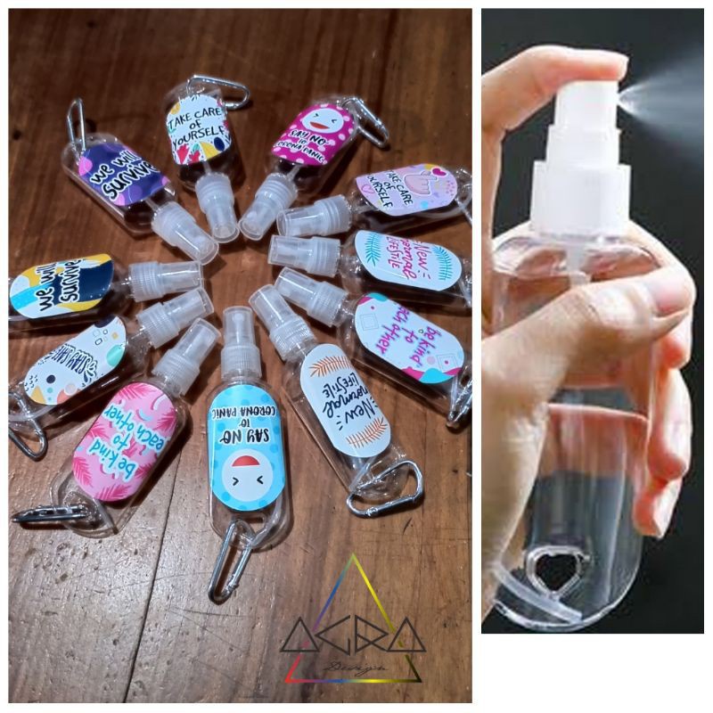 BOTOL GANTUNG HAND SANITIZER | BOTOL HANDSANITIZER MOTIF CUSTOM | BOTOL GANTUNG DAN SPRAY 30ML| MULT