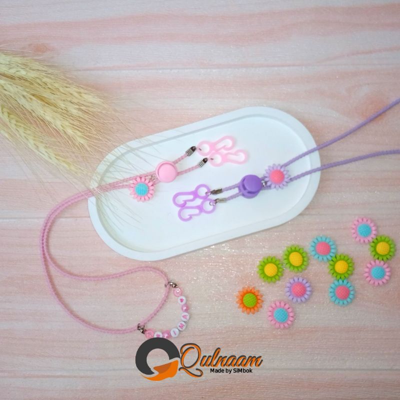 Strap masker anak/strap masker nama/strap masker 2in1/konector masker