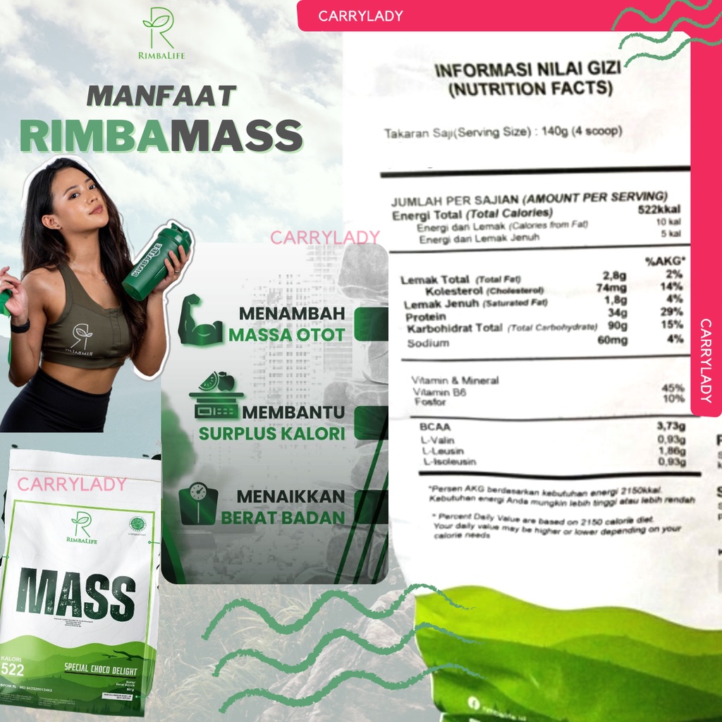 RIMBAMASS 4.4 LBS RIMBA MASS 2 KG 2KG GAINER PENAMBAH BERAT BADAN 0RIGINAL BPOM MUTANT MASS EVOLENE EVO WHEY MYPROTEIN CARNIVOR SUPER MASS SERIOUS KING DYMATIZE MUSCLE FIRST VECTORLABS VECTOR WHEY VECTOR MASS VECTOR LABS 4.5 LBS WHEY PROTEIN ISOLATE