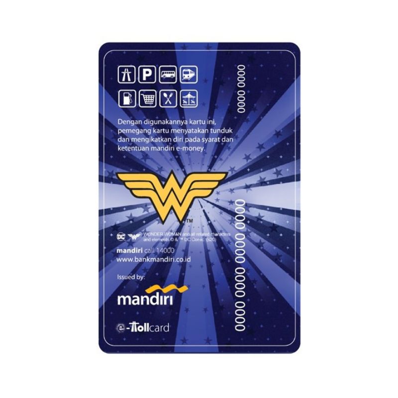 Mandiri eMoney DC Heroes - Wonder Woman /Wonderwoman Blue ORI /Like eTOLL Tapcash Flazz or Brizzi