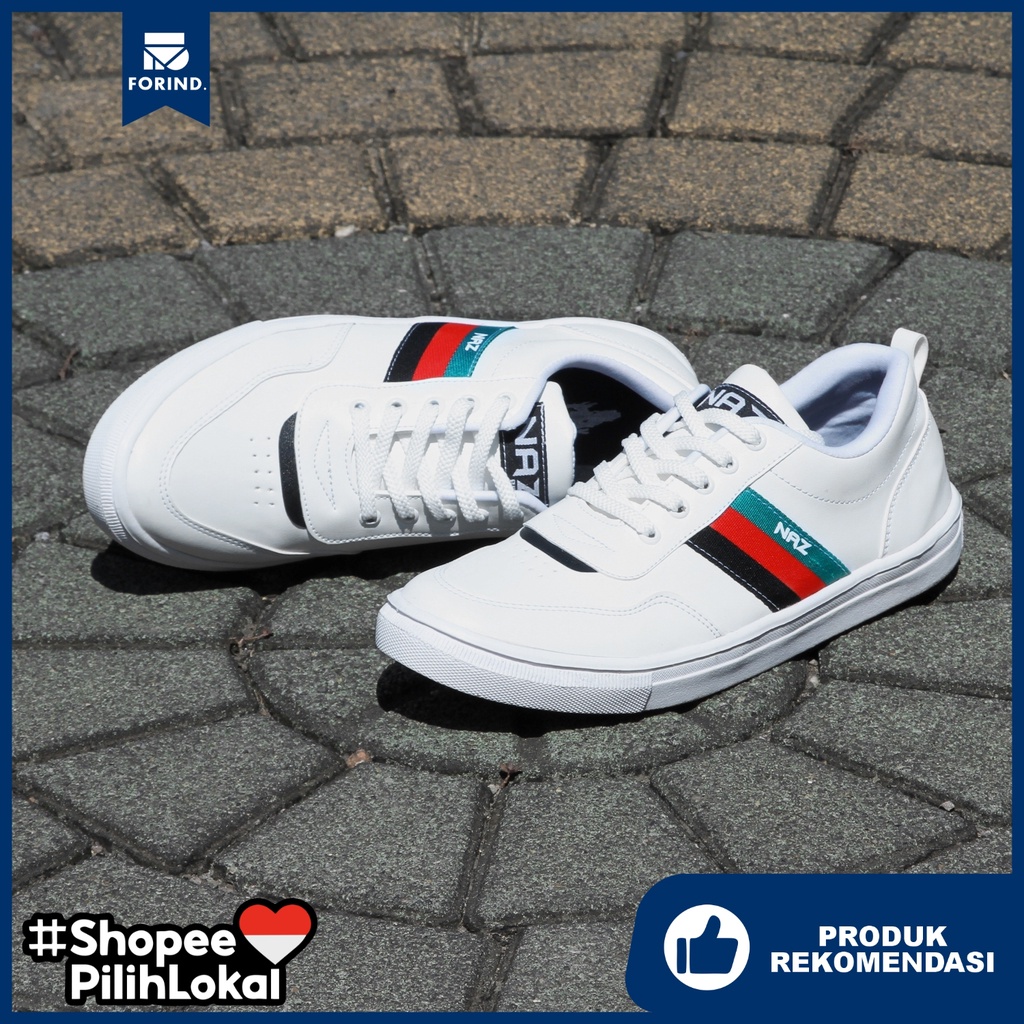 Daniell 3 Stripes | Sepatu Sneakers Putih White Casual Original Polos Pria Cowok Ori Footwear | Naz x FORIND