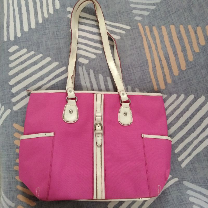 Etienne Aigner kanvas mix kulit bag pink