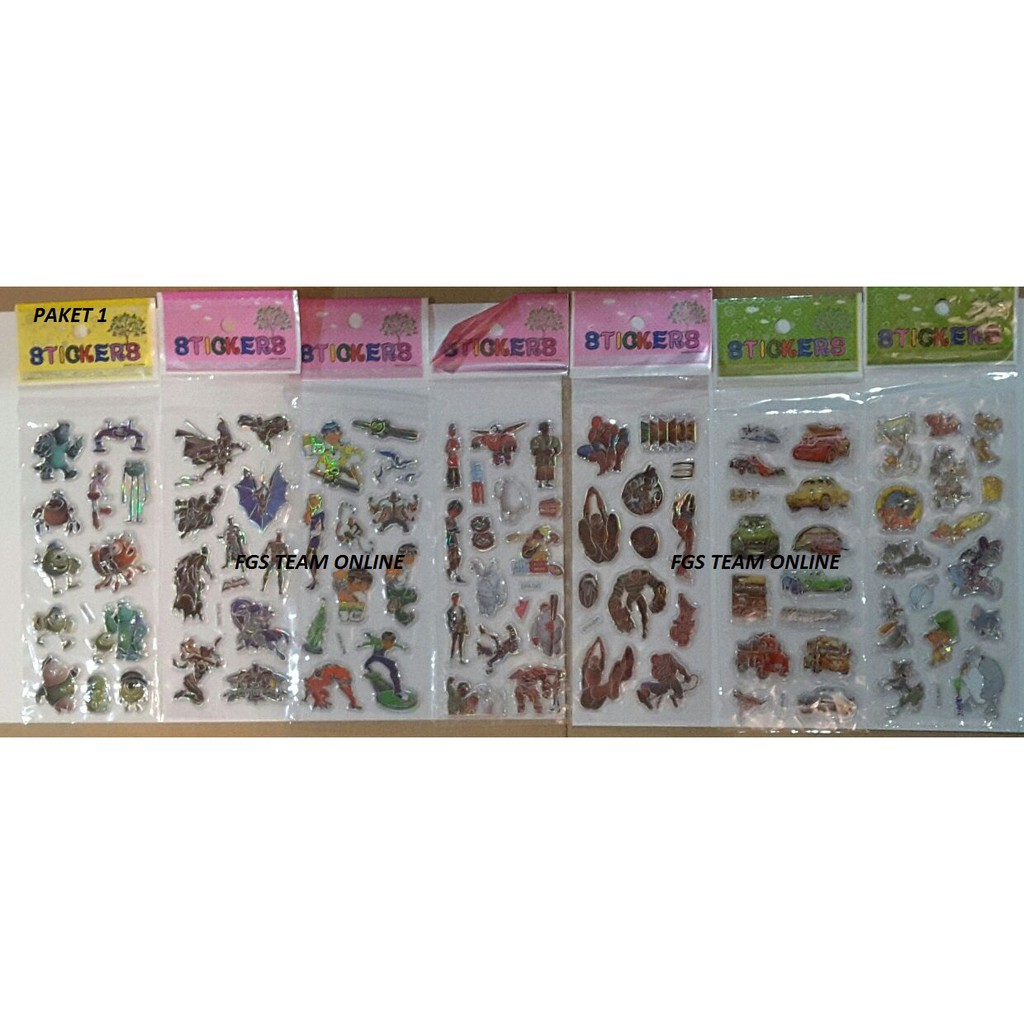 

MAINAN ANAK STICKER KARAKTER PAKET MURAH ISI 7 PCS