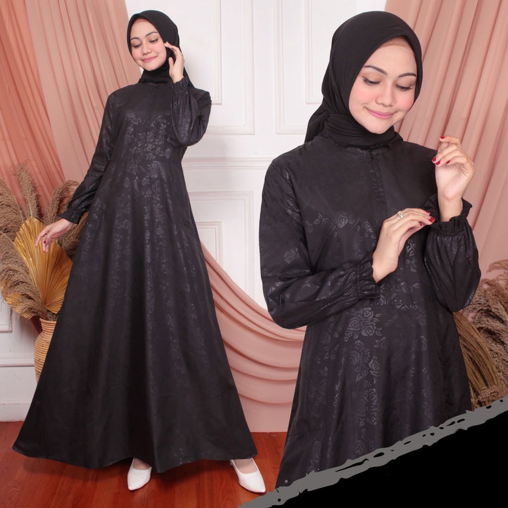 Gamis Lebaran Terbaru Polos Citra Embos XL Baju Gamis Wanita Modern Gamis Kondangan Gamis Pesta