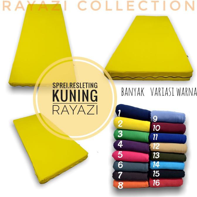 Sprei resleting sarung kasur polos SINGLE Uk.90x200x25-30 SPRINGBED