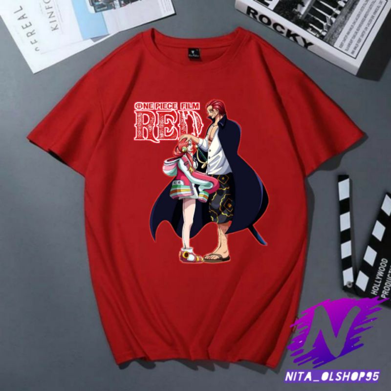 kaos anak film red baju one piece akagami dan uta