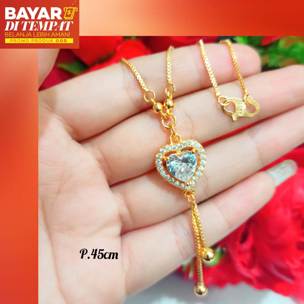 TITANIUM Kalung Dewasa koye permata Zircon Logam emas Hongkong anti karat