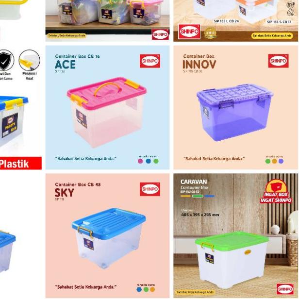 ➹ SHINPO CONTAINER BOX 7-8-10-15-16-17-24-25-30-33-45 LITER ♣